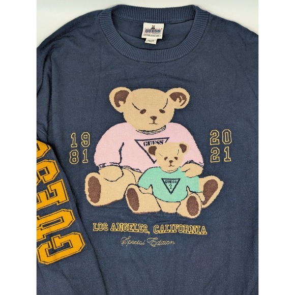 Guess Originals Bear Knit Sweater Women's size XL Embroidered Special Edition - Picture 1 of 10